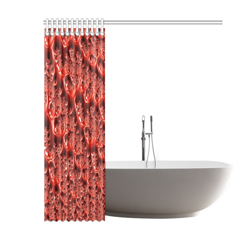 Cool Red Fractal White Lights Shower Curtain 60"x72"