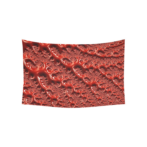 Cool Red Fractal White Lights Cotton Linen Wall Tapestry 60"x 40"