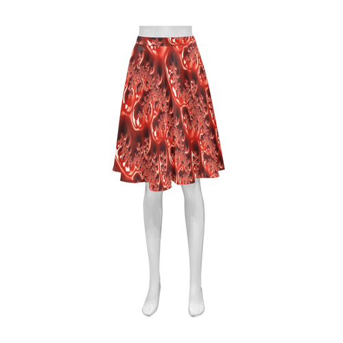 Cool Red Fractal White Lights Athena Women's Short Skirt (Model D15)