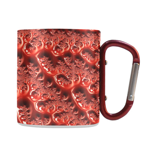 Cool Red Fractal White Lights Classic Insulated Mug(10.3OZ)