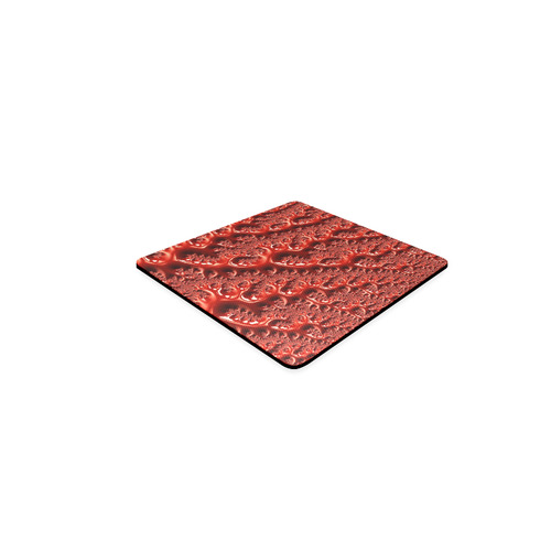 Cool Red Fractal White Lights Square Coaster