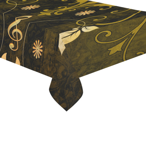 Music, clef with leaves Cotton Linen Tablecloth 60"x 104"