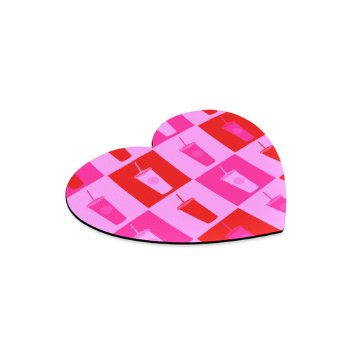 New! Girly luxury mousepad. Red and pink edition with Cocktails Heart-shaped Mousepad
