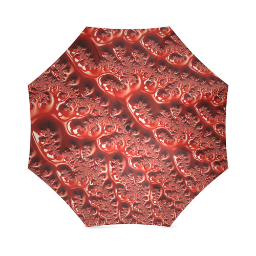 Cool Red Fractal White Lights Foldable Umbrella (Model U01)