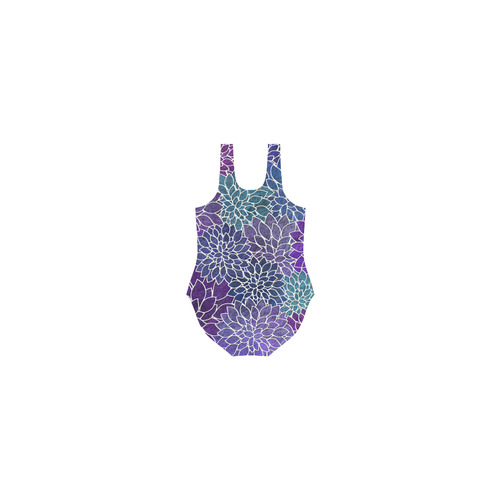 Floral Abstract-22 Vest One Piece Swimsuit (Model S04)