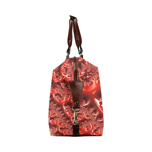 Cool Red Fractal White Lights Classic Travel Bag (Model 1643) Remake