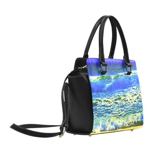 Blue Ocean Waves Classic Shoulder Handbag (Model 1653)