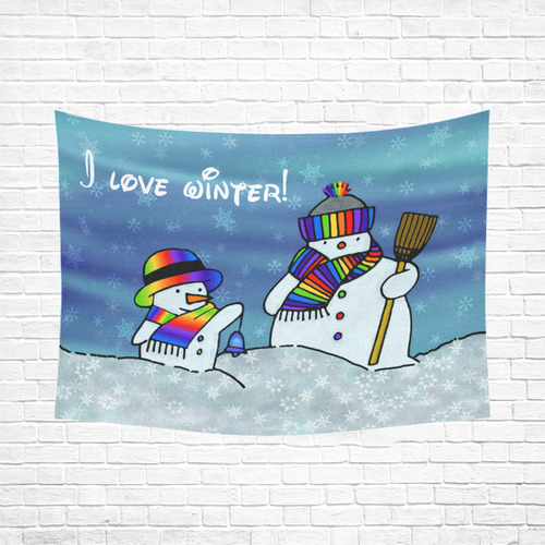 I love winter! Cotton Linen Wall Tapestry 80"x 60"