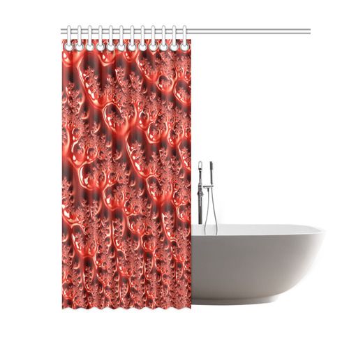 Cool Red Fractal White Lights Shower Curtain 60"x72"