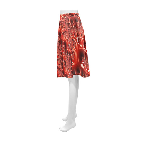 Cool Red Fractal White Lights Athena Women's Short Skirt (Model D15)