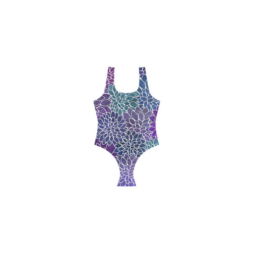 Floral Abstract-22 Vest One Piece Swimsuit (Model S04)