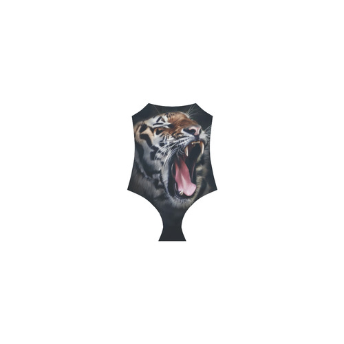 A painted glorious roaring Tiger Portrait Strap Swimsuit ( Model S05)