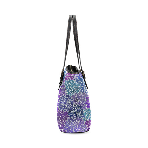 Floral Abstract-22 Leather Tote Bag/Small (Model 1640)