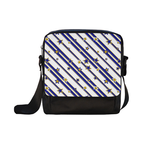 STARS & STRIPES blue gold white Crossbody Nylon Bags (Model 1633)