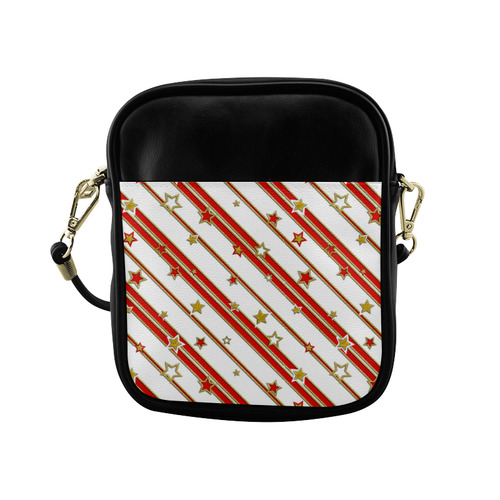 STARS & STRIPES red gold white Sling Bag (Model 1627)