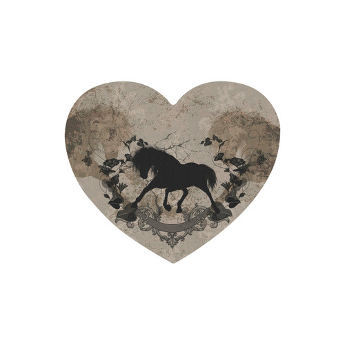 Black horse silohuette Heart-shaped Mousepad