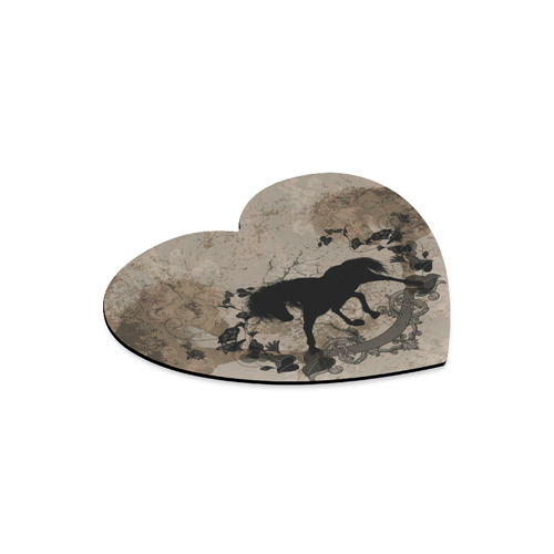 Black horse silohuette Heart-shaped Mousepad