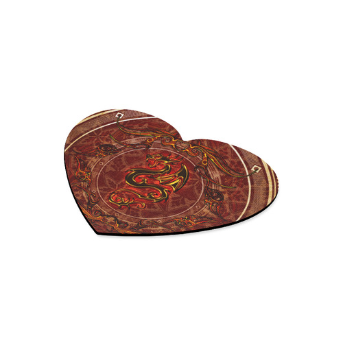 Awesome draogn, red colors Heart-shaped Mousepad