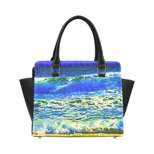 Blue Ocean Waves Classic Shoulder Handbag (Model 1653)