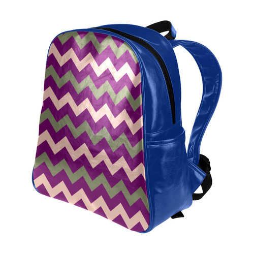 New in shop. Designers little italic bag with zig-zag stripes. Blue and purple edition 2016 availabl Multi-Pockets Backpack (Model 1636)