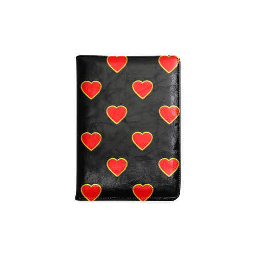 Red Valentine Love Hearts on Black Custom NoteBook A5