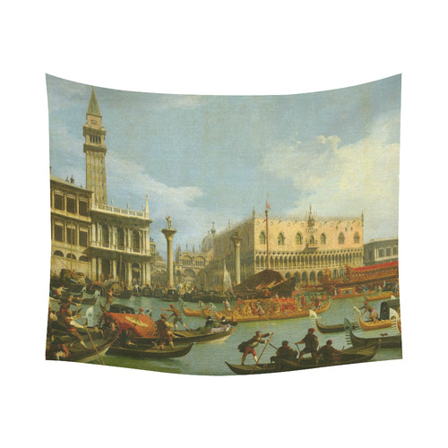 Canaletto Bucentaur Return to Palazzo Ducale Cotton Linen Wall Tapestry 60"x 51"