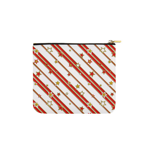 STARS & STRIPES red gold white Carry-All Pouch 6''x5''