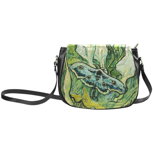 Van Gogh Great Peacock Moth Fine Art Classic Saddle Bag/Small (Model 1648)