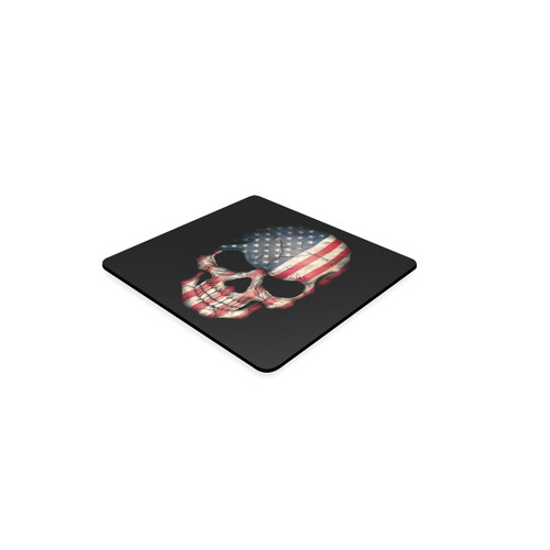 American Flag Skull Square Coaster