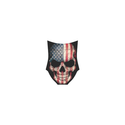 American Flag Skull Strap Swimsuit ( Model S05)