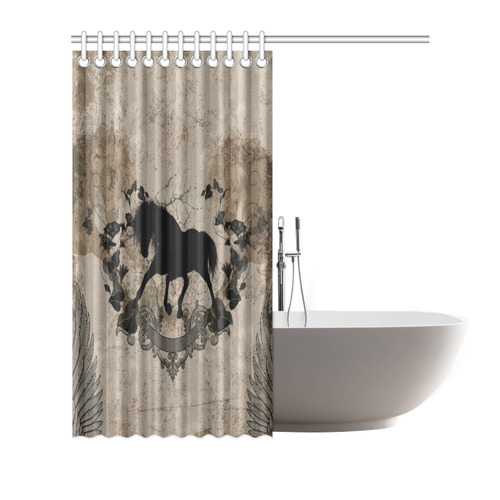 Black horse silohuette Shower Curtain 66"x72"