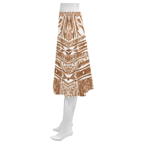 floral 15 Mnemosyne Women's Crepe Skirt (Model D16)