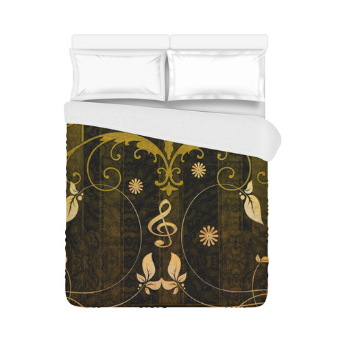 Music, clef with leaves Duvet Cover 86"x70" ( All-over-print)