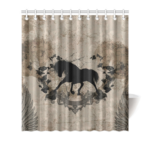 Black horse silohuette Shower Curtain 66"x72"