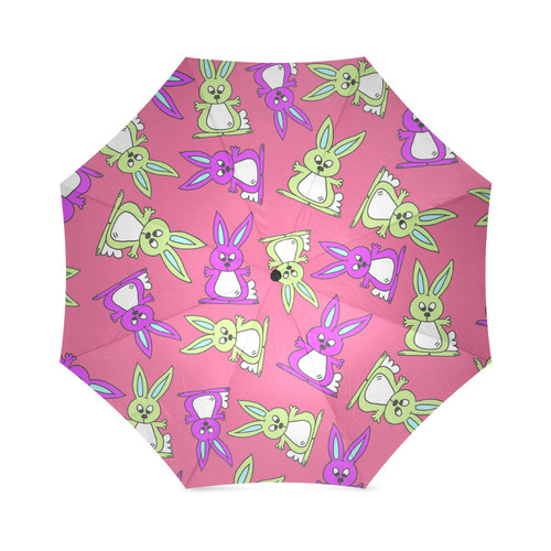 Bright Bunny Rabbit Pattern Foldable Umbrella (Model U01)