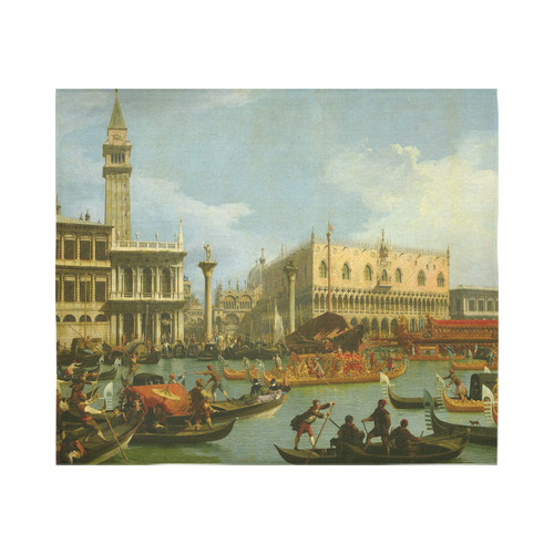 Canaletto Bucentaur Return to Palazzo Ducale Cotton Linen Wall Tapestry 60"x 51"