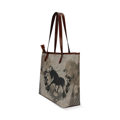 Black horse silohuette Shoulder Tote Bag (Model 1646)