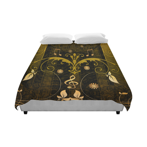 Music, clef with leaves Duvet Cover 86"x70" ( All-over-print)