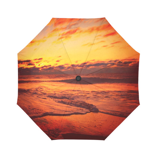Stunning sunset on the beach 2 Auto-Foldable Umbrella (Model U04)