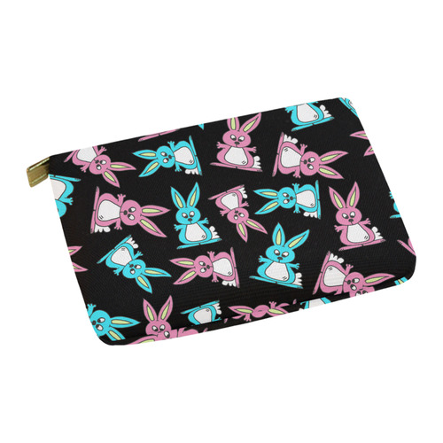 Blue and Pink Bunny Rabbits Carry-All Pouch 12.5''x8.5''