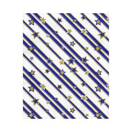 STARS & STRIPES blue gold white Duvet Cover 86"x70" ( All-over-print)