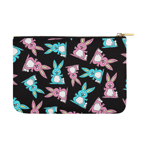 Blue and Pink Bunny Rabbits Carry-All Pouch 12.5''x8.5''