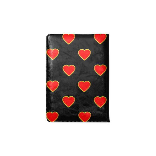 Red Valentine Love Hearts on Black Custom NoteBook A5