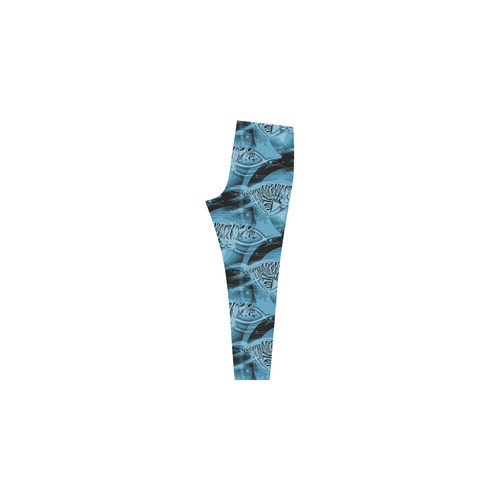 Blue Tiger Fire Cassandra Women's Leggings (Model L01)