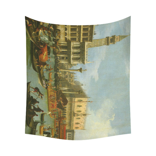 Canaletto Bucentaur Return to Palazzo Ducale Cotton Linen Wall Tapestry 60"x 51"