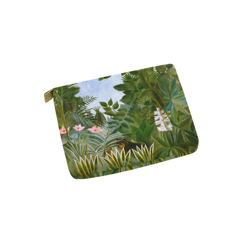 Henri Rousseau Tropical Jungle Flowers Animals Carry-All Pouch 6''x5''