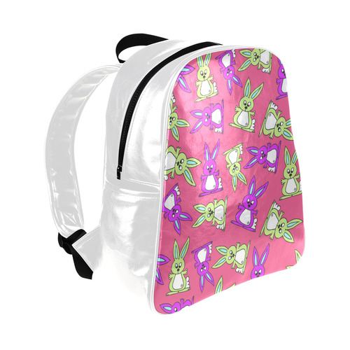 Bright Bunny Rabbit Pattern Multi-Pockets Backpack (Model 1636)