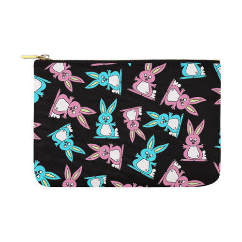 Blue and Pink Bunny Rabbits Carry-All Pouch 12.5''x8.5''