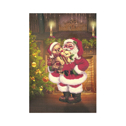 A cute Santa Claus with many christmas gifts Cotton Linen Wall Tapestry 60"x 90"
