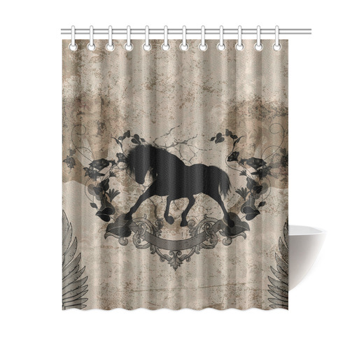 Black horse silohuette Shower Curtain 60"x72"